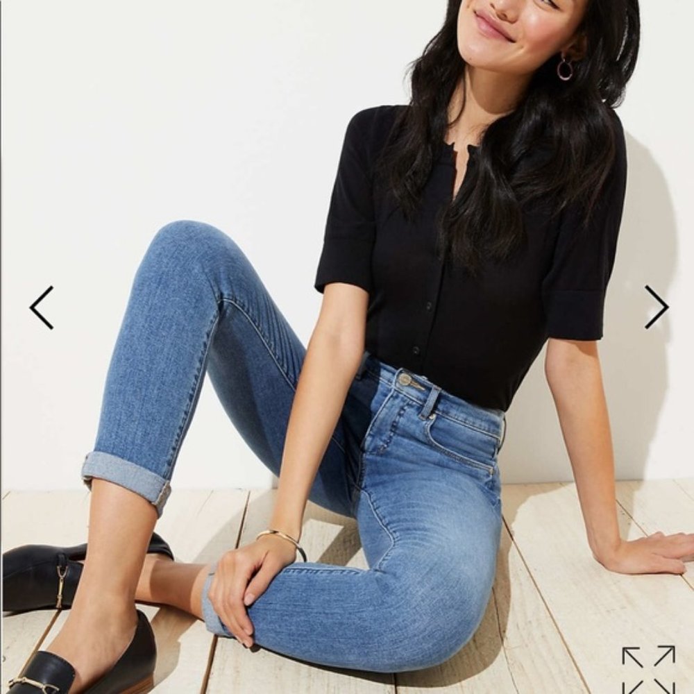 LOFT Modern Cuffed Crop Jeans Mid Rise 8P